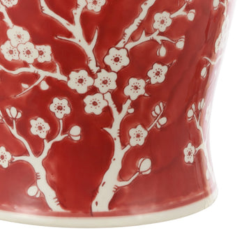 Cherry Blossom 17.75" Ceramic Garden Stool - JONATHAN Y